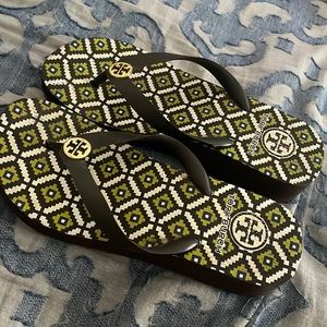 Tory Burch wedge flip flops